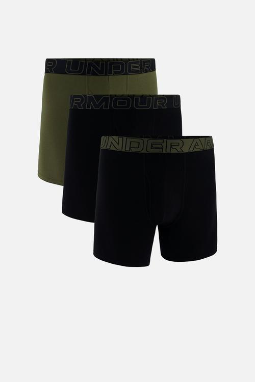 M UA Perf Cotton 6in 3-Pack - Black & Green