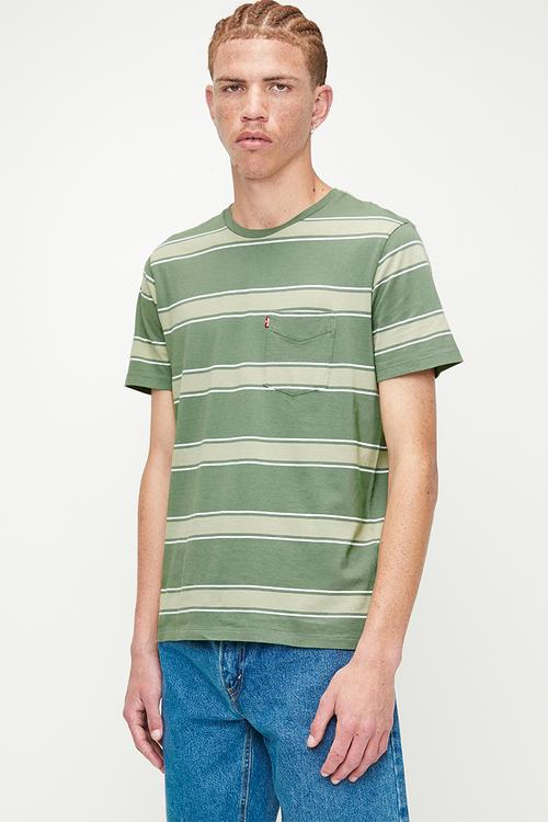 Ss Classic Pocket Tee - Zachary Stripe Laurel Wreath Jersey