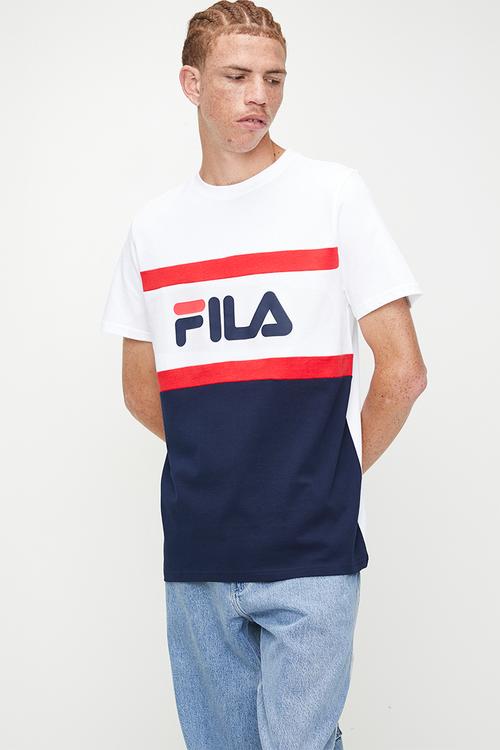 Marina T-shirt - white aop/fila blue