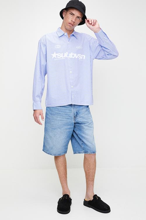 Hampton Long Sleeve Shirt -  Blue Stripe