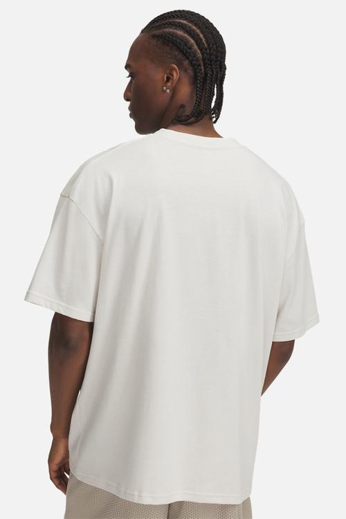 UA M HW OS Branded Short Sleeve - Summit White/City Khaki