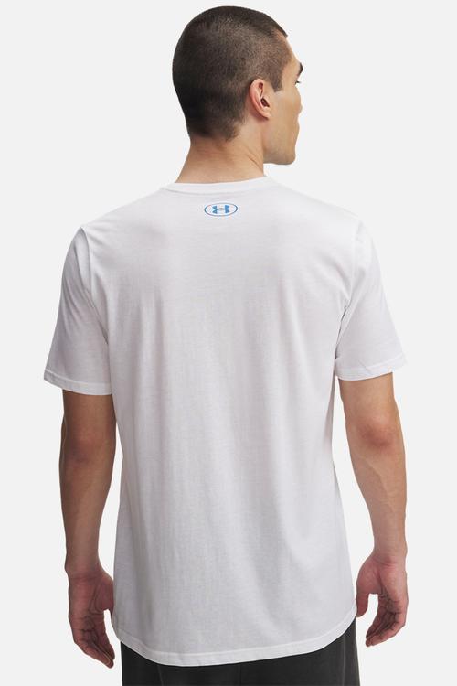 Ua triple stack lc logo short sleeve - white & blue atlantis
