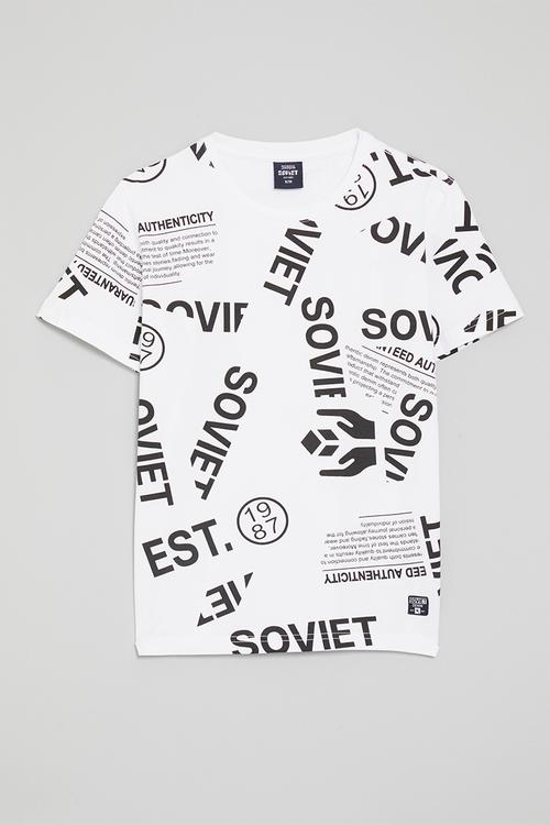 Boys rotary print T-shirt - white