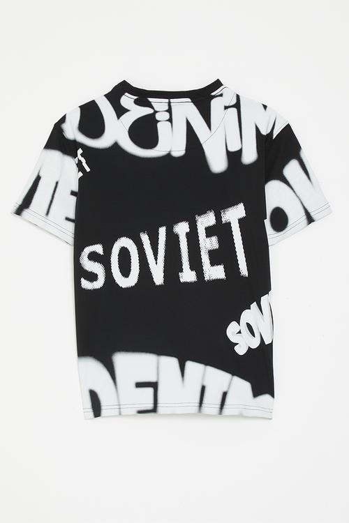 Boys rotary print T-shirt - black & white 