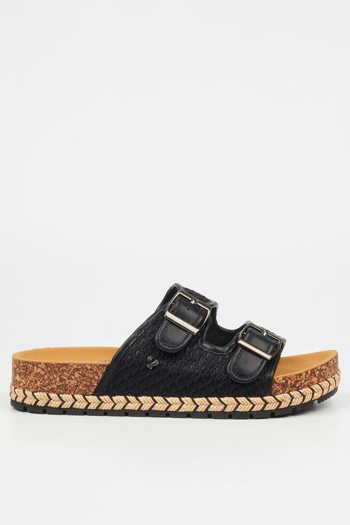 Maia 1 two strap slide - black