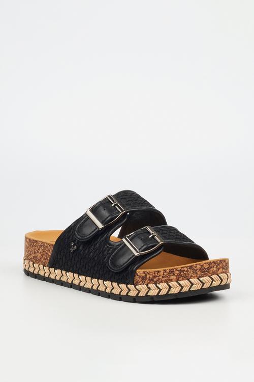 Maia 1 two strap slide - black
