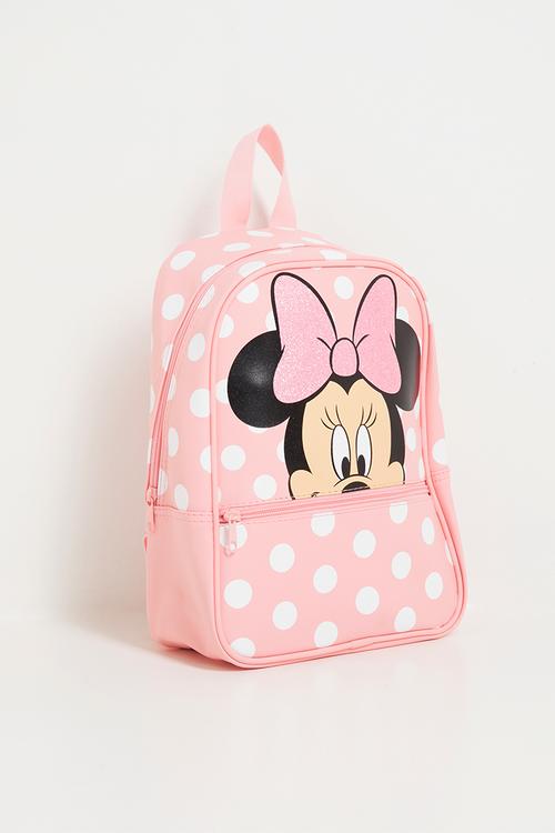 Minnie top & front compartment backpack - pink/polka dots