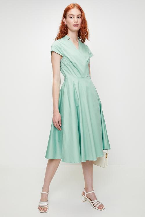 Oratile cotton wrap dress - sage