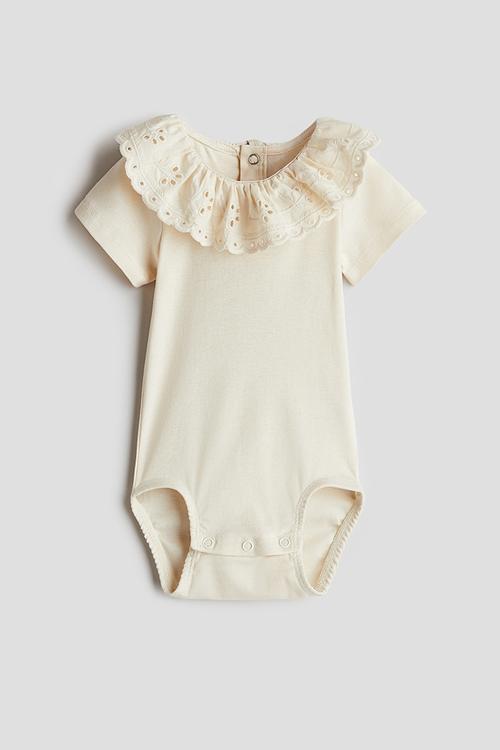 Collared bodysuit - light beige