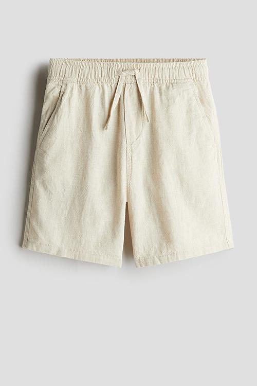 Linen-blend shorts - light beige