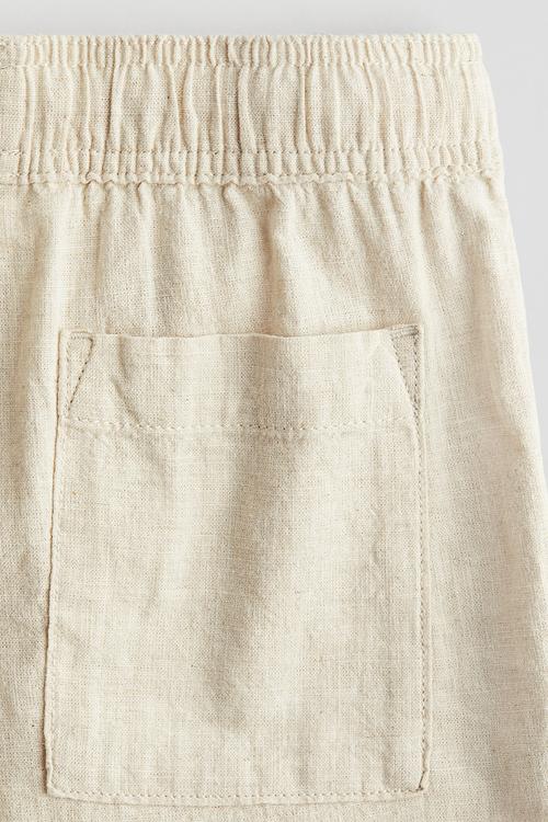 Linen-blend shorts - light beige