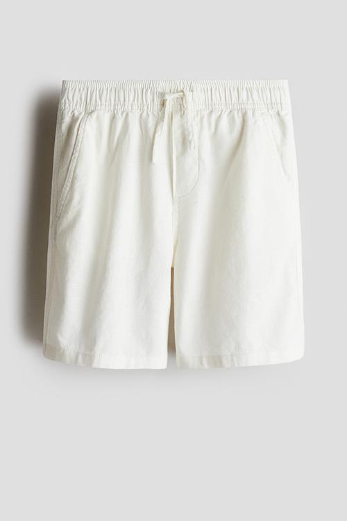 Linen-blend shorts - white