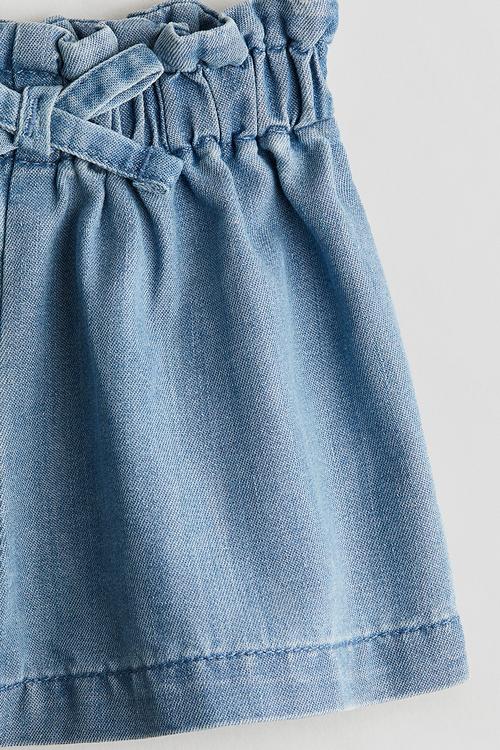 Paper bag shorts - denim blue