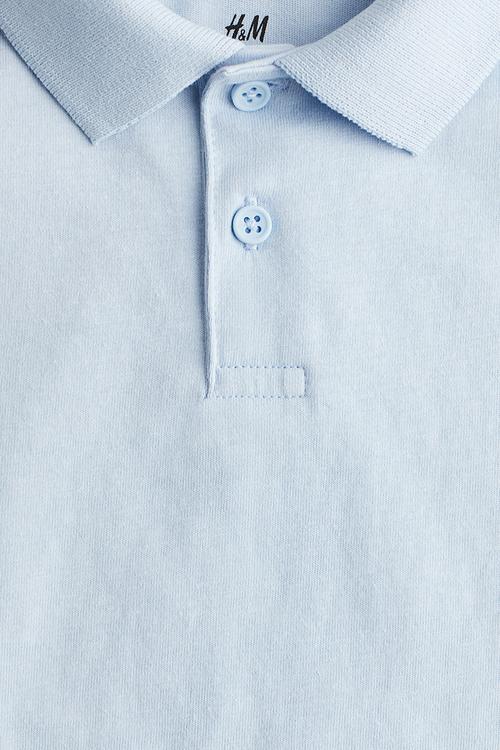 Cotton polo shirt - light blue