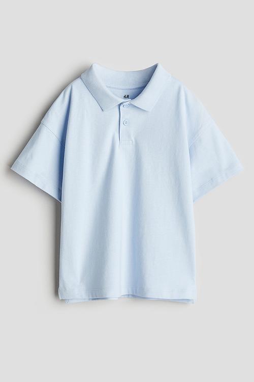 Cotton polo shirt - light blue