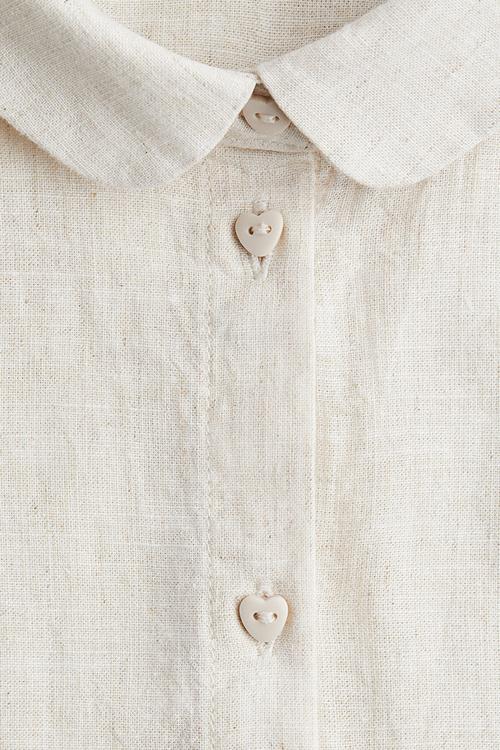 Linen-blend blouse - light beige