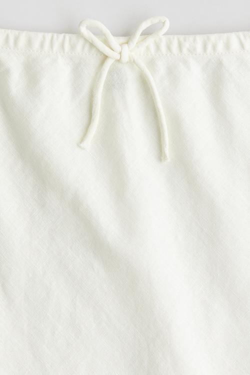 Linen blend skirt - white