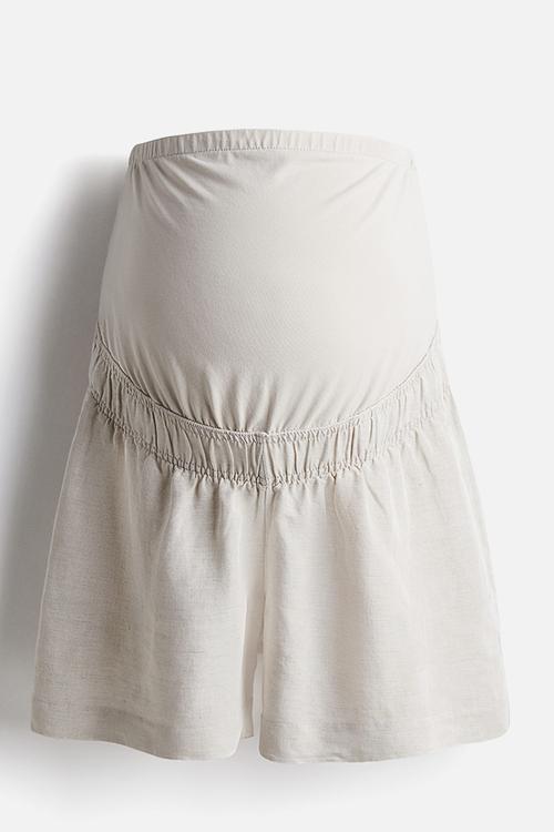 Mama linen-blend shorts - light beige