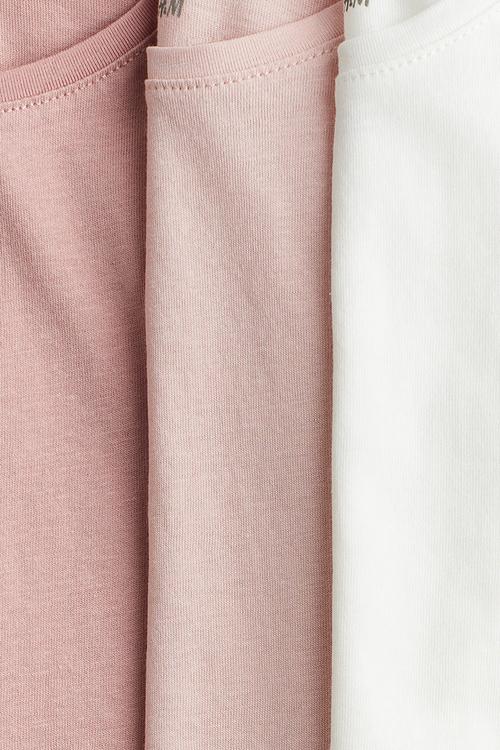 3-Pack flutter-sleeved tops - dusty pink/white