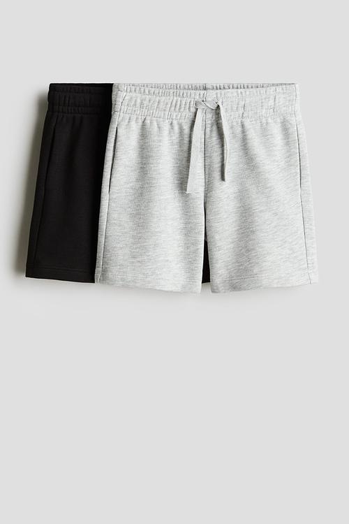 2-Pack sweatshirt shorts - light grey marl/black