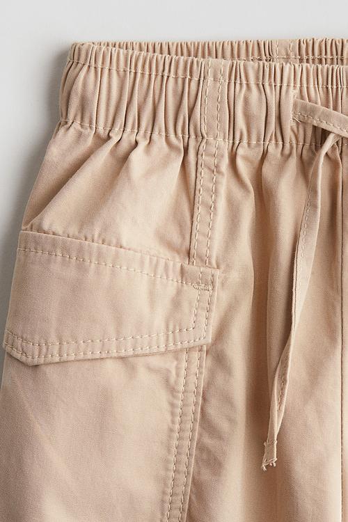 Cotton cargo trousers - beige