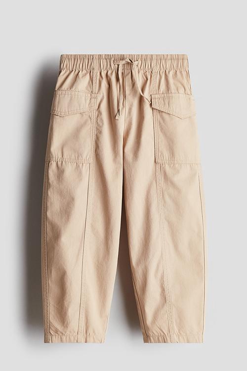 Cotton cargo trousers - beige