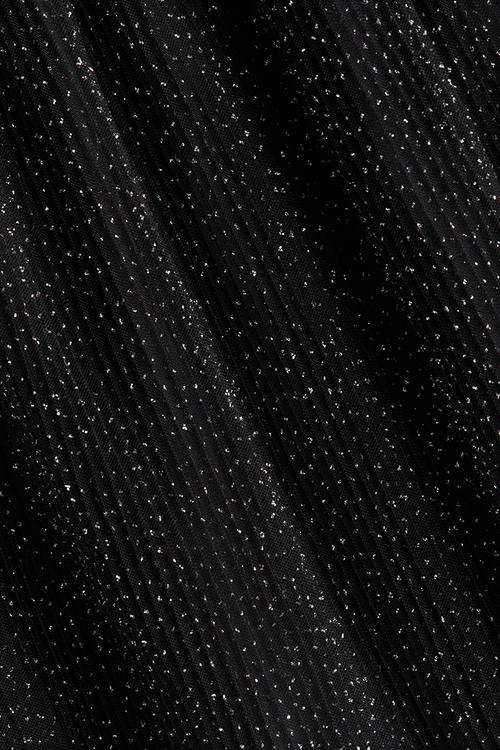 Flounced tulle dress - black