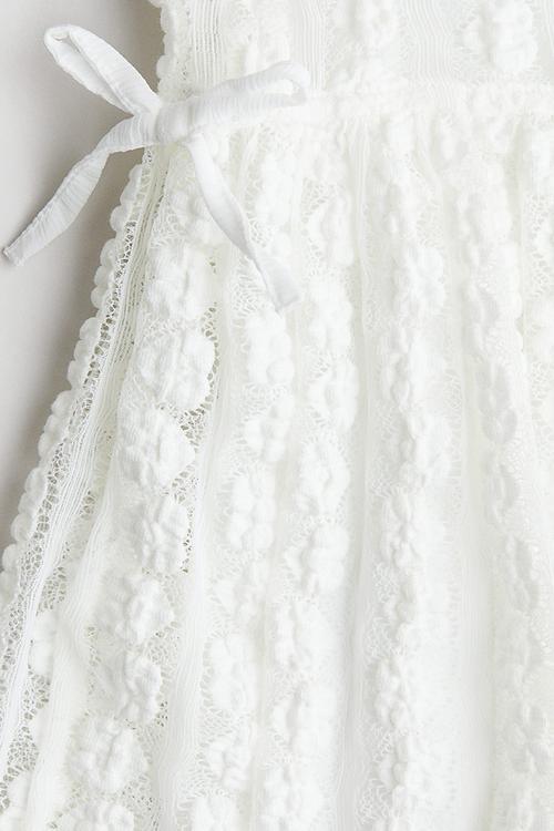 Lace-look dress - white