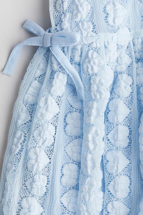 Lace-look dress - light blue
