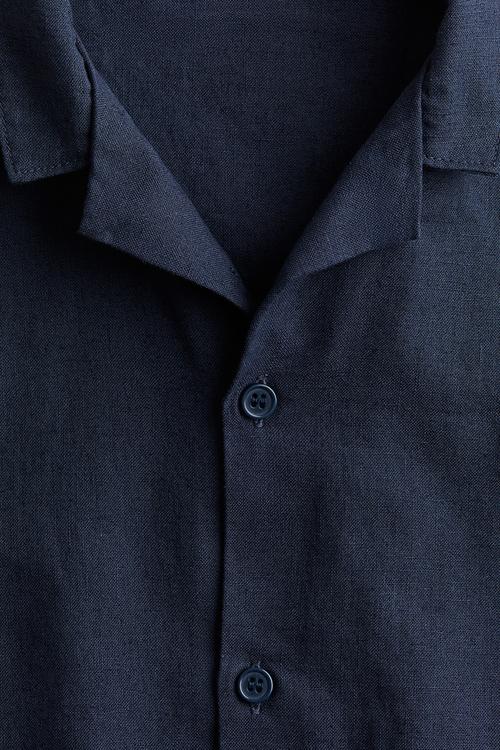 Cotton resort shirt - navy blue 