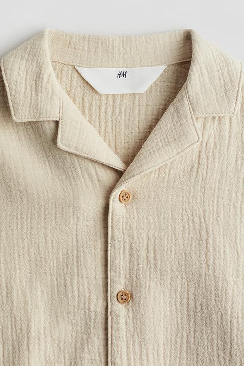 Cotton resort shirt - beige