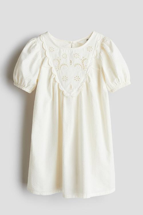 Cotton seersucker dress - white