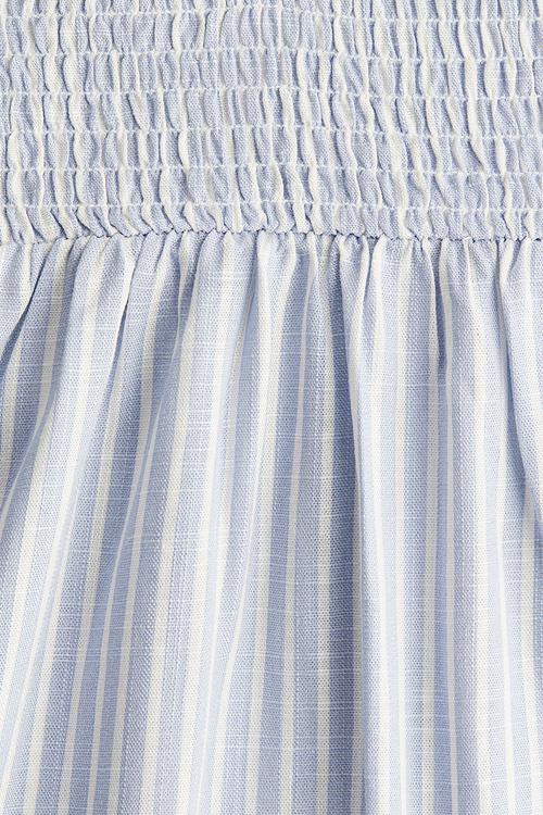 Puff-sleeved dress - light blue/striped 