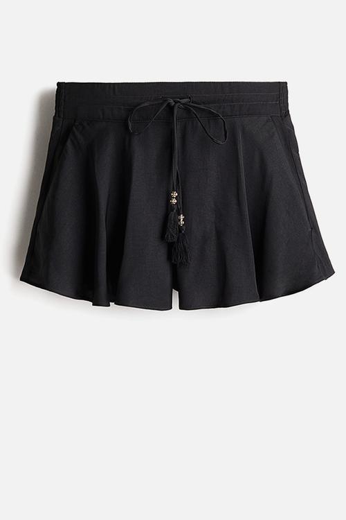 Airy drawstring shorts - black