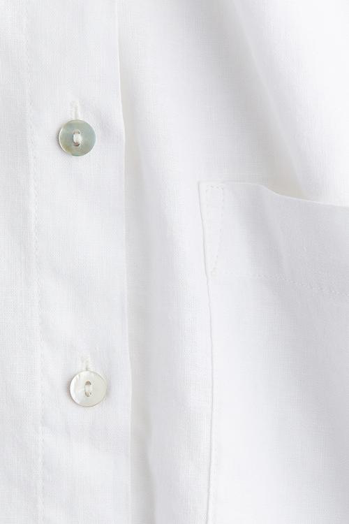 Linen-blend shirt - white