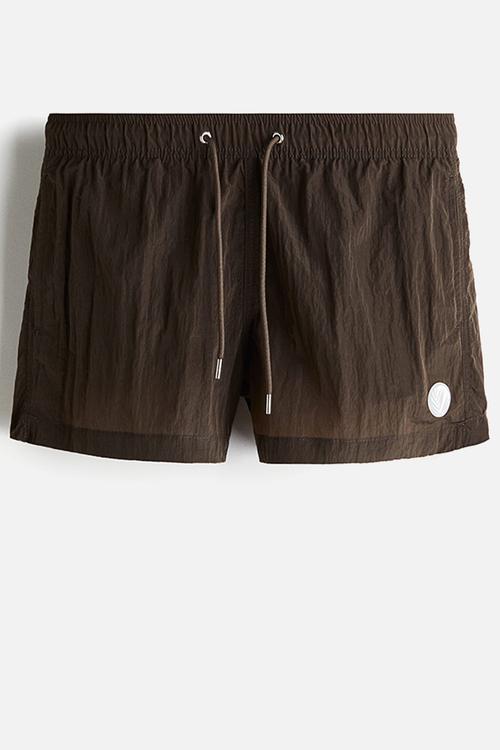 Nylon swim shorts - dark khaki green