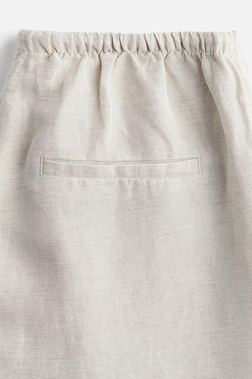 Straight linen-blend trousers - light beige