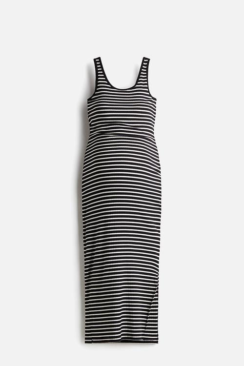 Mama fine-knit dress - black striped
