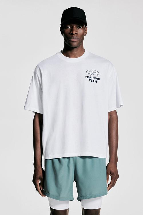 Boxy-style sports t-shirt with drymove™ - white training team