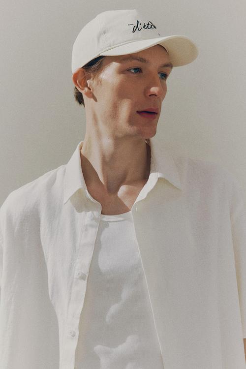 Loose fit short-sleeved linen-blend shirt - cream