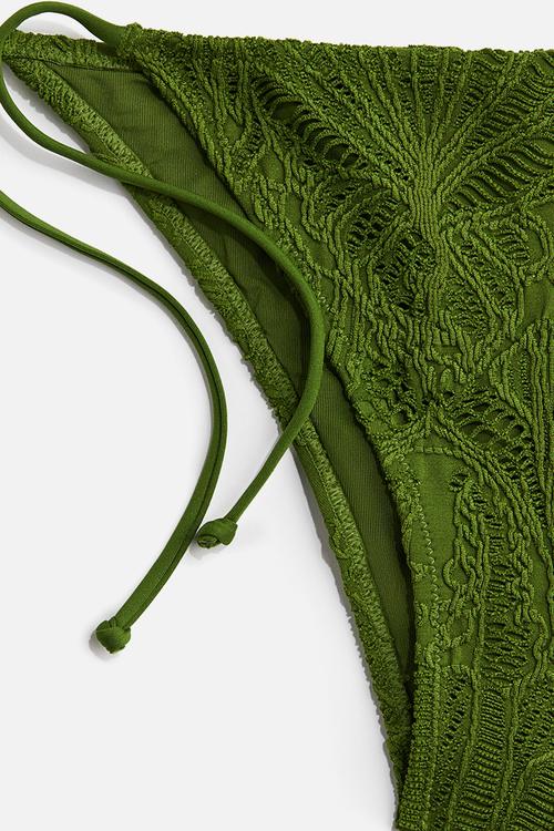 Tie tanga bikini bottoms - green