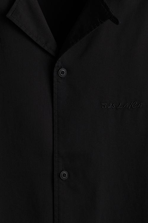 Loose fit resort shirt - black