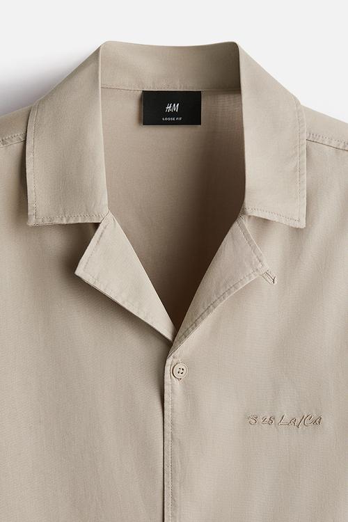Loose fit resort shirt - beige/s 25 