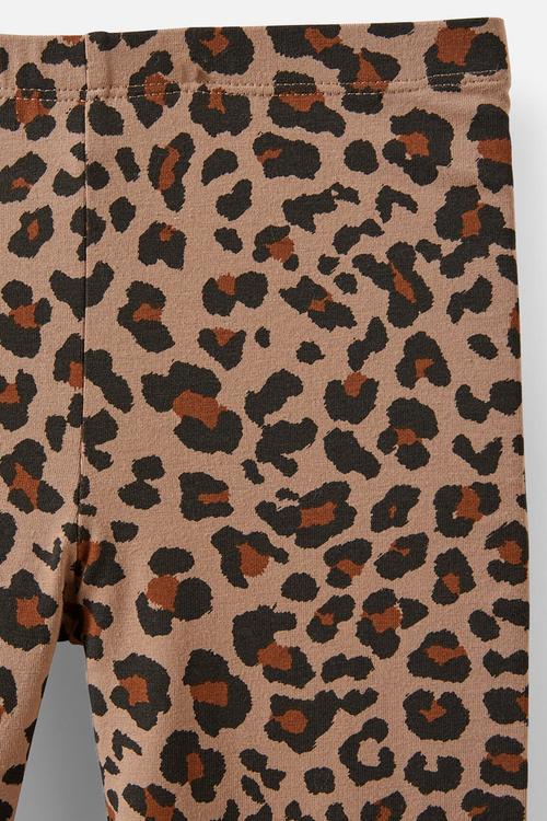 Huggie tights - taupy brown/leopard