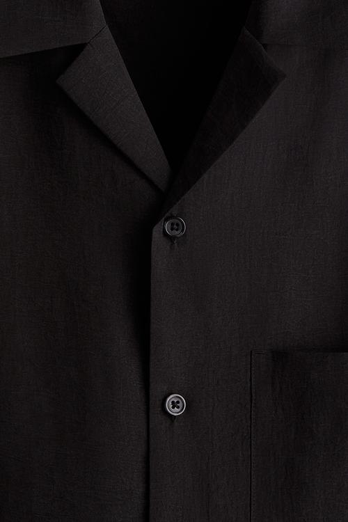 Loose fit resort shirt - black