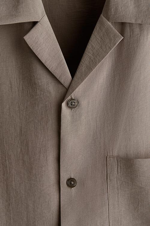Loose fit resort shirt - dark beige