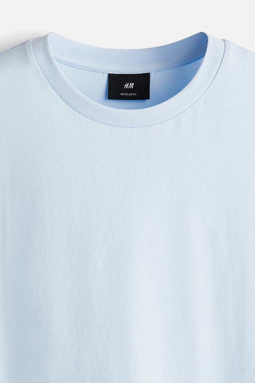 Regular fit round-neck t-shirt - light blue