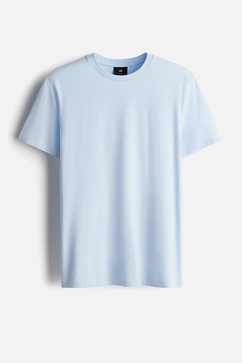 Regular fit round-neck t-shirt - light blue