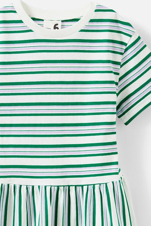 Willow short sleeve dress - vanilla/island green & vintage lilac