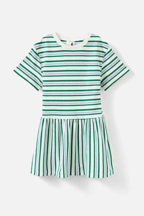 Willow short sleeve dress - vanilla/island green & vintage lilac